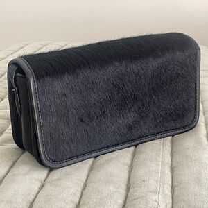 Margot Genuine Calf Hair & Leather Black Crossbody Bag